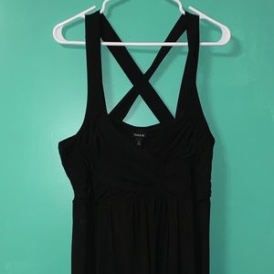 Black Mini Skirt with Criss-Cross Back